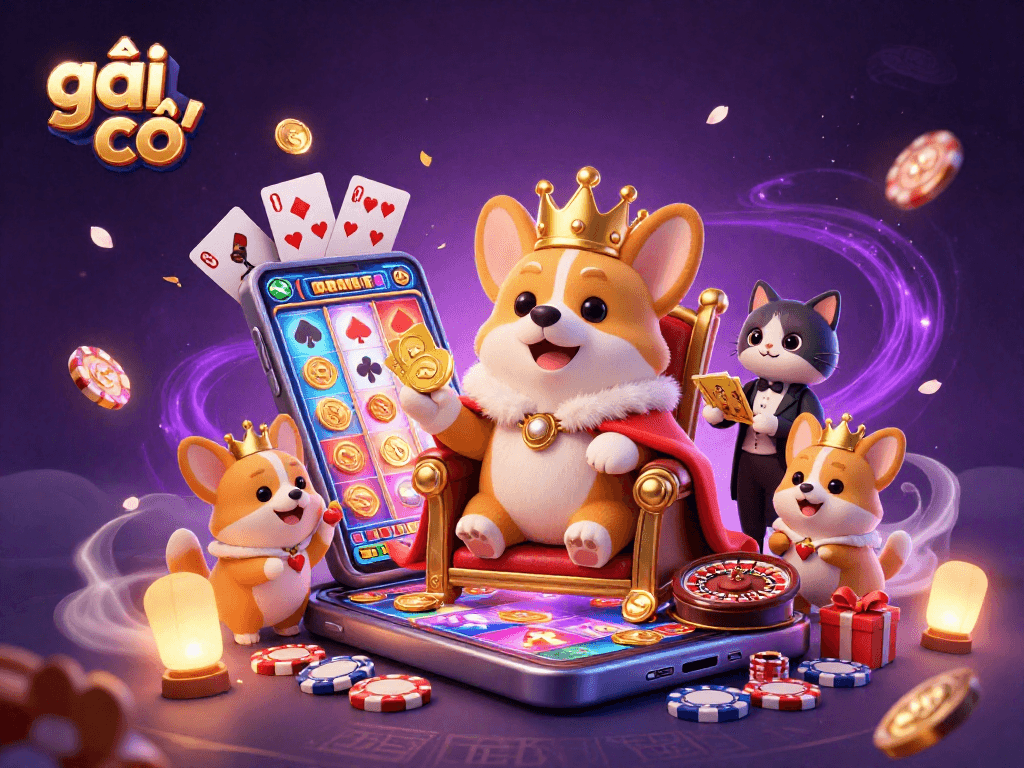 Gái gọi và các biểu tượng cờ bạc phong phú trong sự kiện game đầy màu sắc.