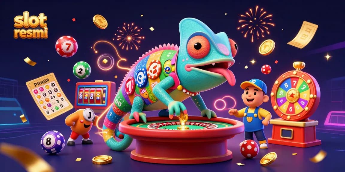 Melihat slot resmi dengan kunci kemenangan di kasino dalam ilustrasi 3D yang dinamis.