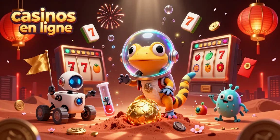 Profitez des casinos en ligne grâce à cette illustration dynamique de découvertes intergalactiques.