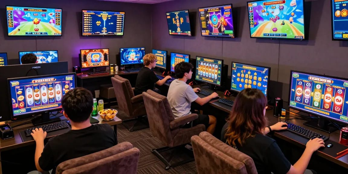 Exciting situs slot gaming environment showcasing vibrant visuals and engaged players.