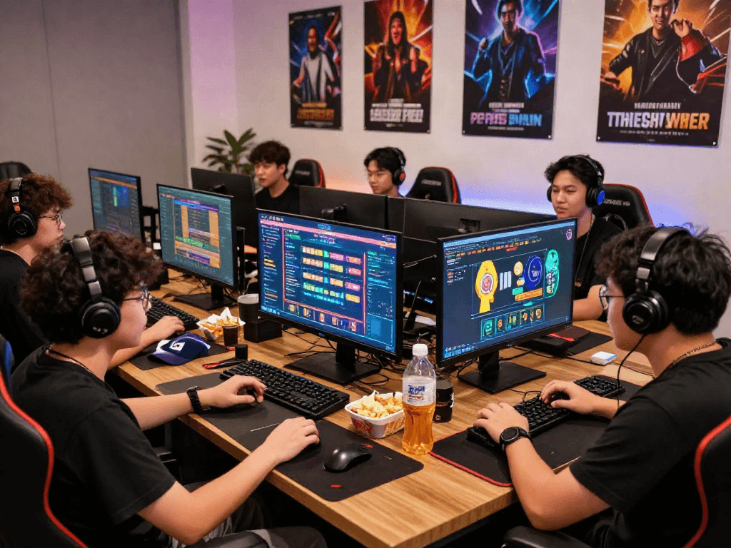 Exciting gaming community scene showcasing players engaged in bandar ze togel online discussions and activities.