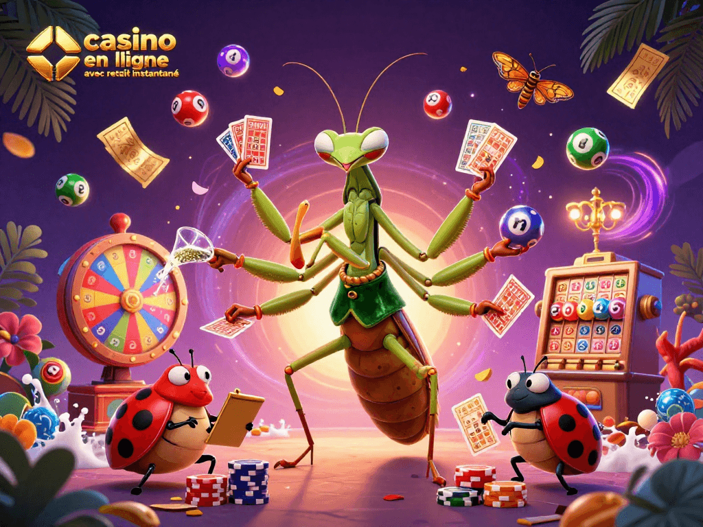 Casino en ligne avec retrait instantané : jeu dynamique avec un caméléon géant et un gérant mignon.