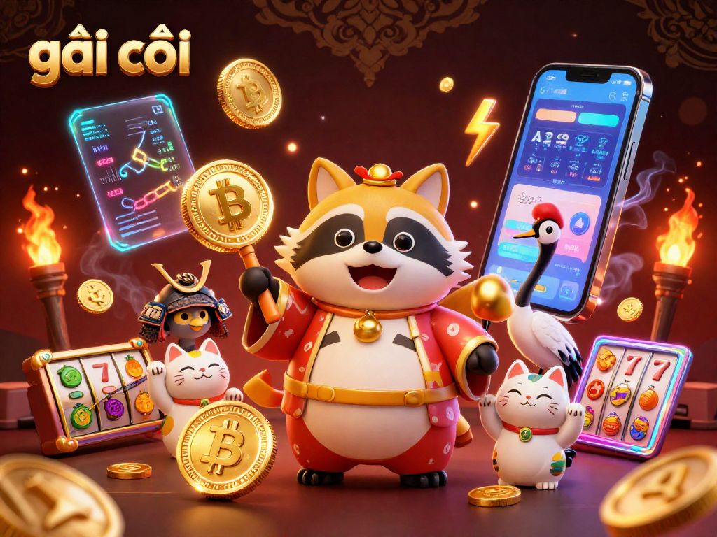 Engage with the vibrant scene of gái gọi in a casino setting featuring luck symbols and crypto elements.