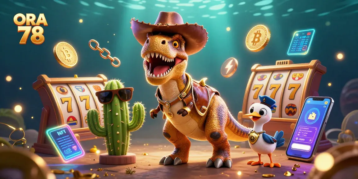 ORA 78 menghadirkan keseronokan bermain slot dengan tampilan dino dan cactus yang lucu.