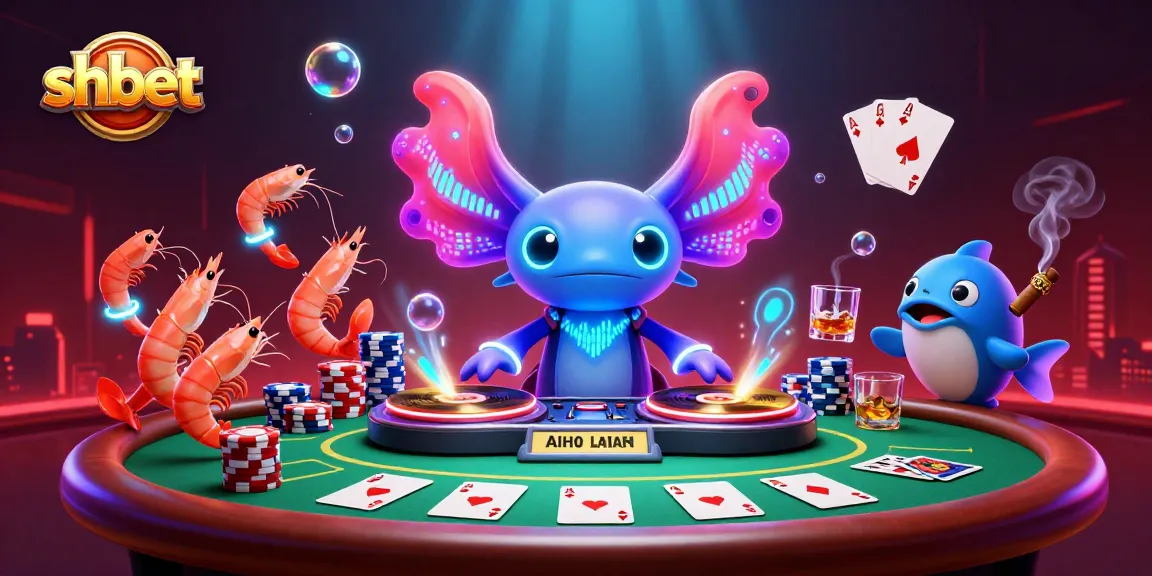 Engage in thrilling gaming with shbet at a vibrant neon underwater casino scene.