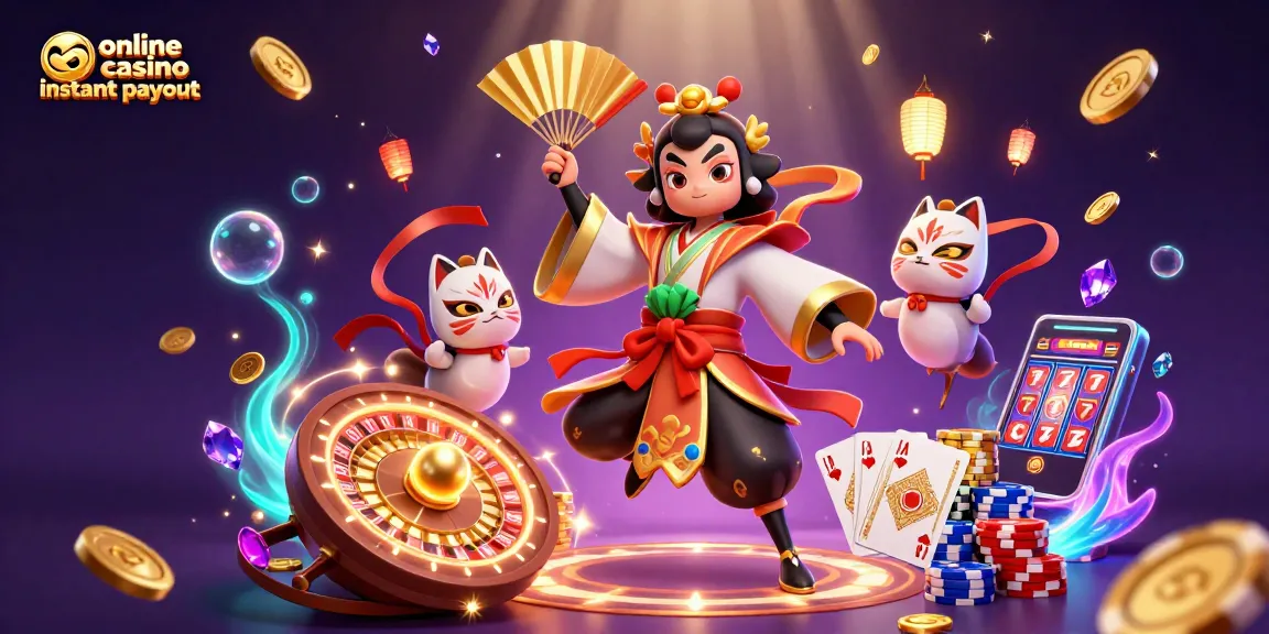 Experience online casino instant payout with vibrant 3D characters and dynamic casino elements.