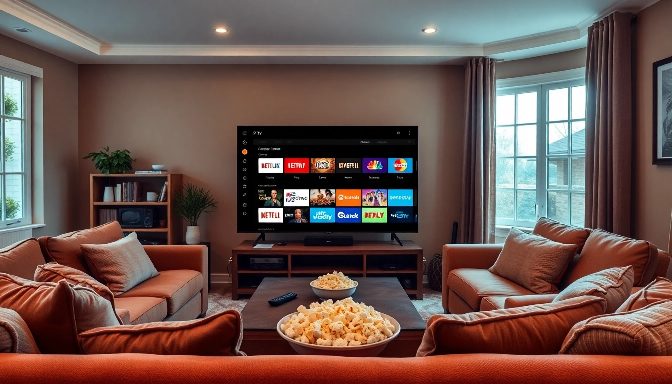 Enjoy seamless entertainment with a FREE IPTV Trial in a cozy living room setup.
