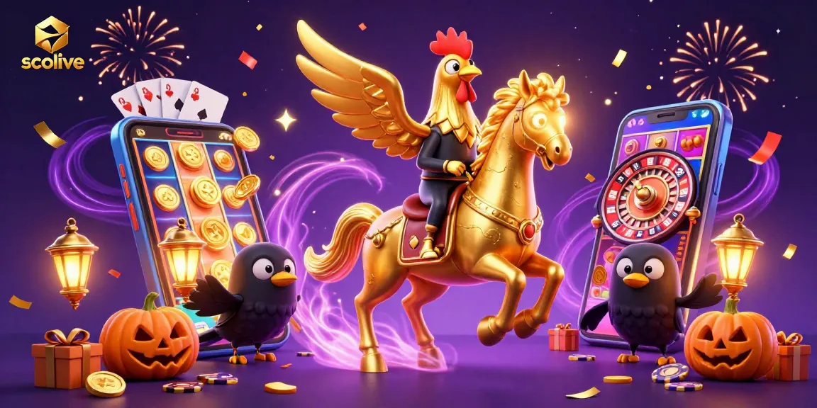 Experience the thrill of socolive with golden roosters and vibrant casino elements.