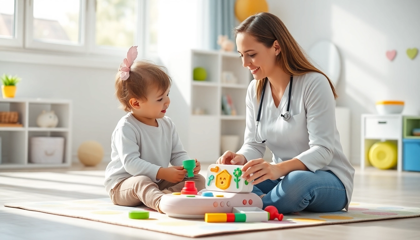 Engaging scene depicting early intervention ABA therapy session with a child.