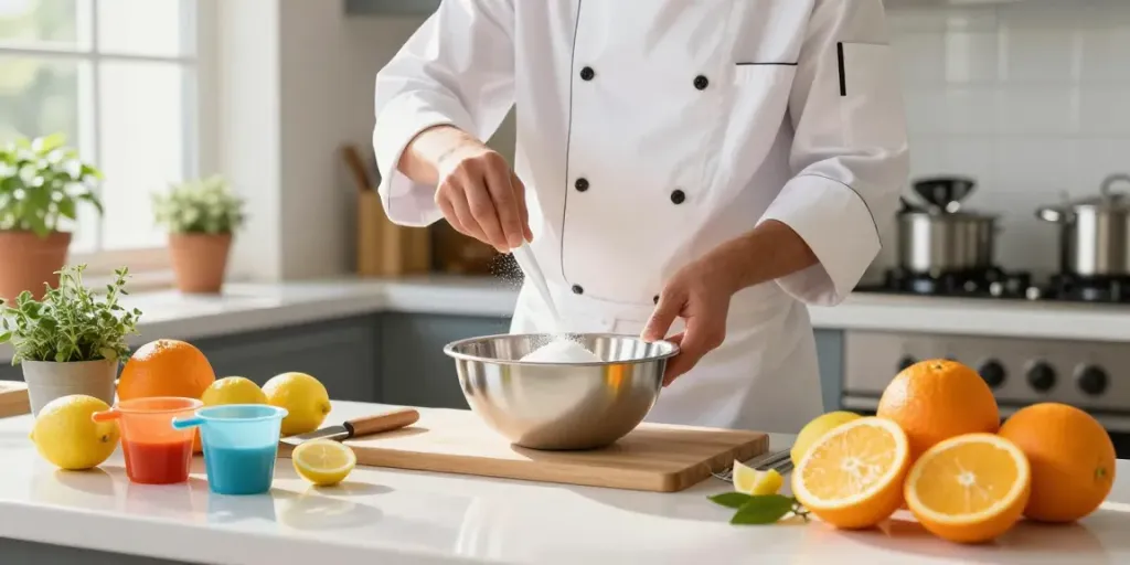 استفاده از پودر اسید سیتریک در آماده‌سازی غذا با میوه‌های تازه