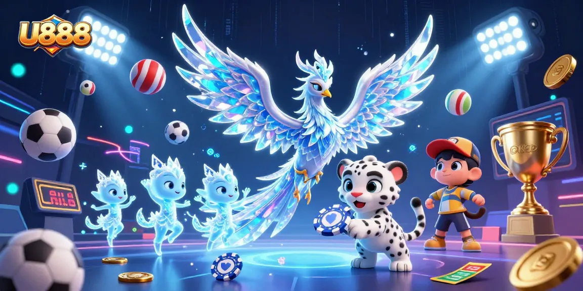 U888 players enjoying a vibrant ice-themed casino with dynamic elements and immersive details.