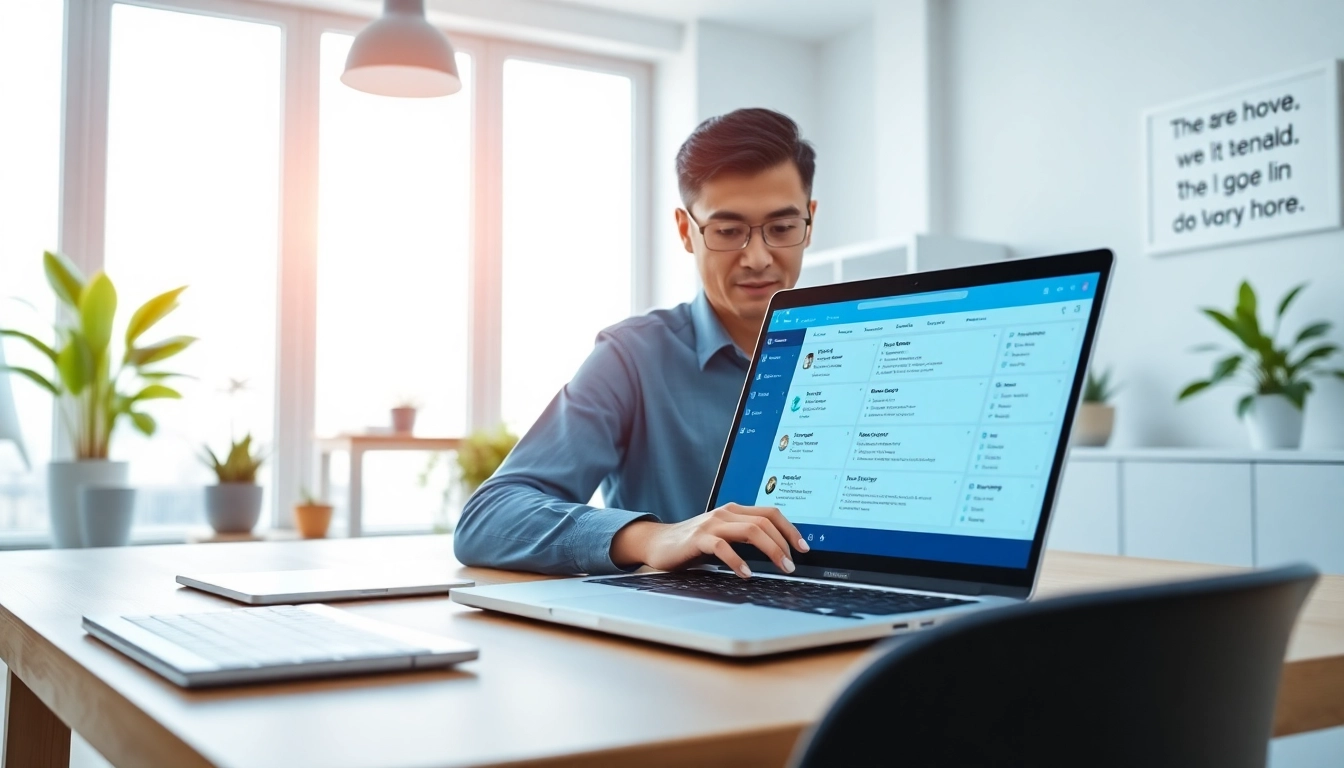 Organize Your Life With AI professional organizer using AI tools in a bright home office.