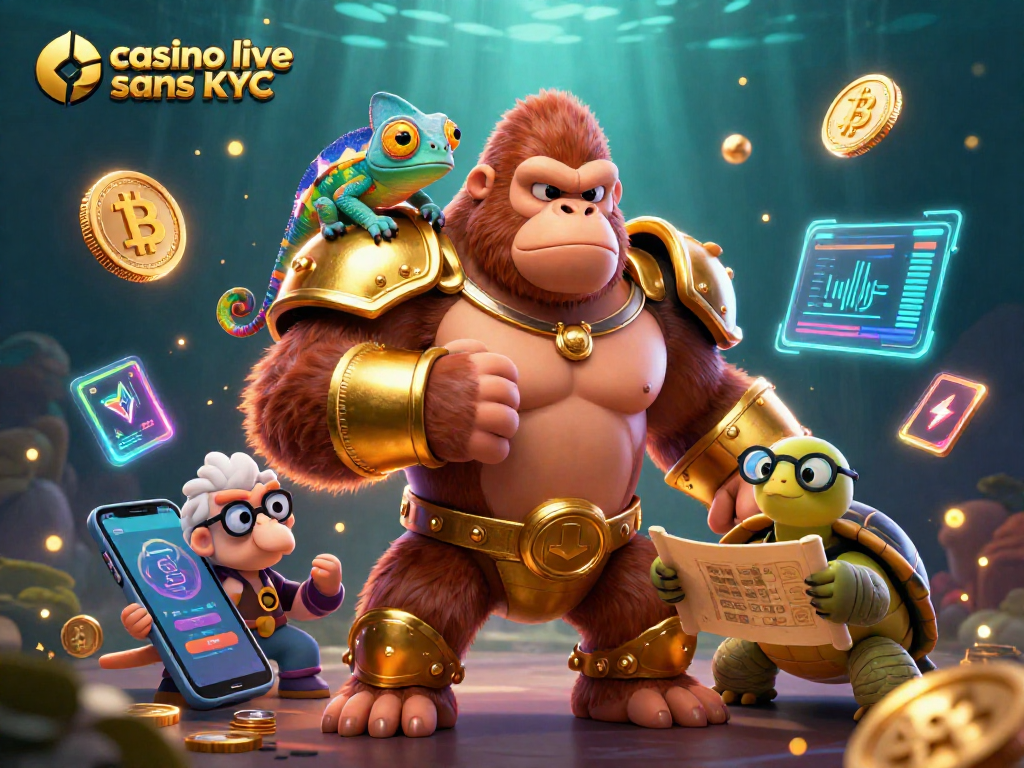 Engagez-vous dans l'univers du casino live sans KYC, avec des personnages captivants et des éléments de jeux dynamiques.