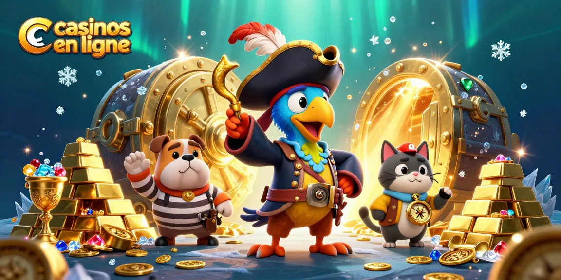 Gagnez des jackpots dans les casinos en ligne avec un pirate cartoon donnant des ordres.