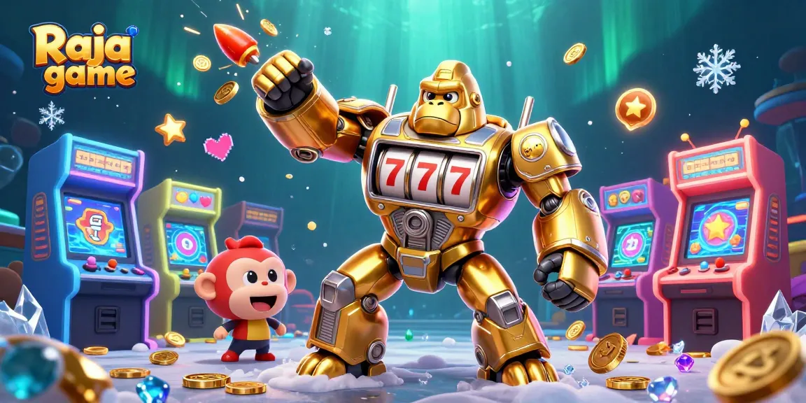 Experience thrilling action with Raja game in a vibrant 3D casino-themed illustration.