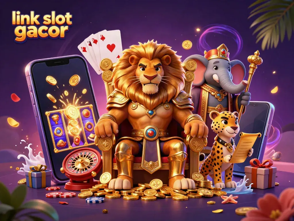 Gali kemenangan di link slot gacor dengan raja singa dan teman-teman yang meriah.