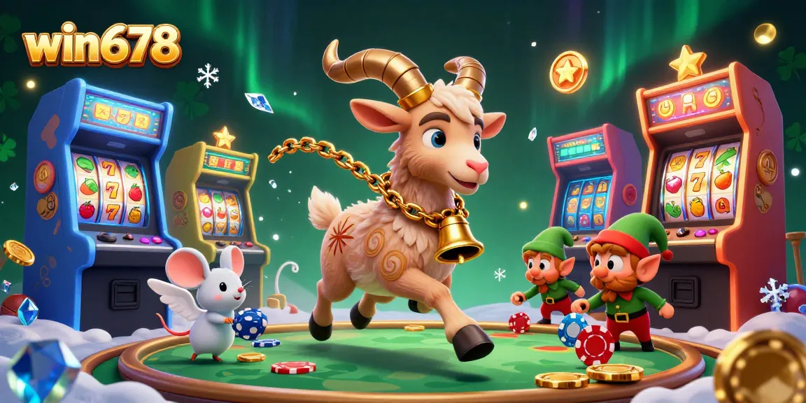 Win678 casino features a playful scene with cartoon characters engaged in poker excitement.