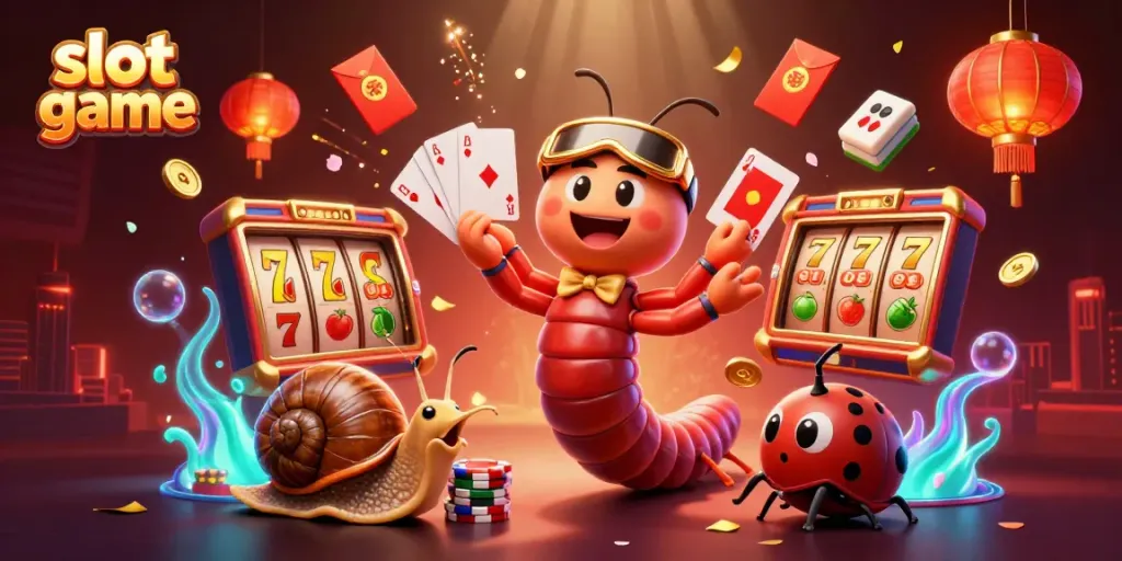 Experience a vibrant slot game scene with animated characters, thrilling elements, and rich details.