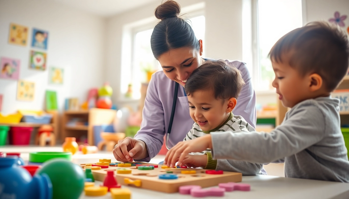 Promoting early intervention ABA through hands-on therapy activities with a child in a supportive environment.