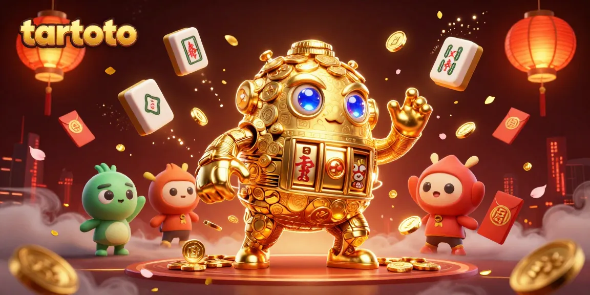 Experience thrilling wins with tartoto in this vibrant 3D casino illustration full of excitement.