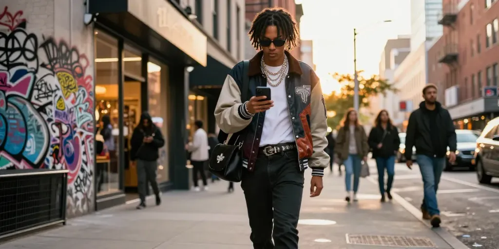 Chrome Hearts Kakobuy fashion model in stylish urban setting