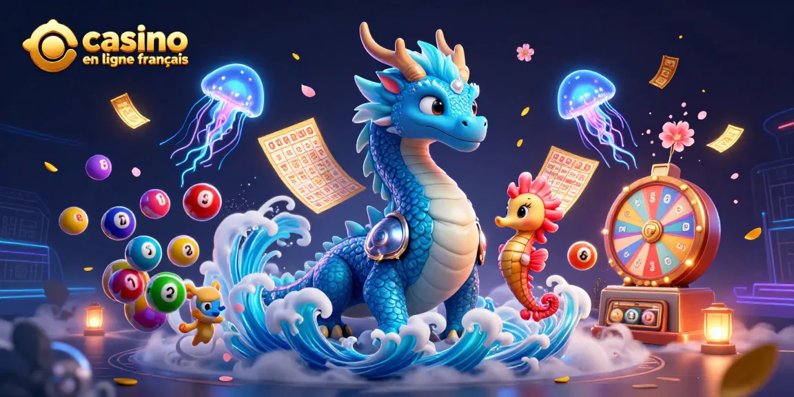 Jouez à un casino en ligne français avec un dragon, un chevalier hippocampe et des éléments de loterie dynamiques.