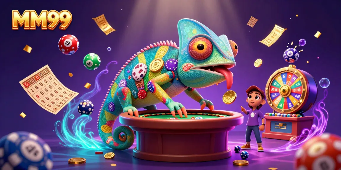 Win big at MM99 with dynamic gaming elements and an engaging chameleon casino owner.
