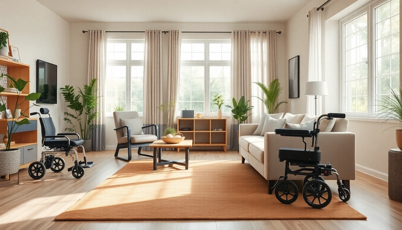 Showcasing individualised living options in a cozy, accessible home environment with modern furnishings.