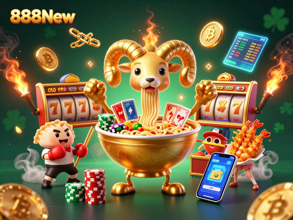 Experience winning thrills with 888New featuring captivating games amidst vibrant 3D characters.