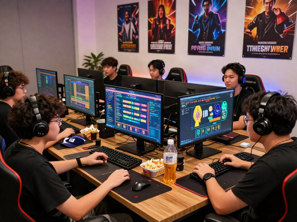 Exciting gaming community scene showcasing players engaged in bandar ze togel online discussions and activities.