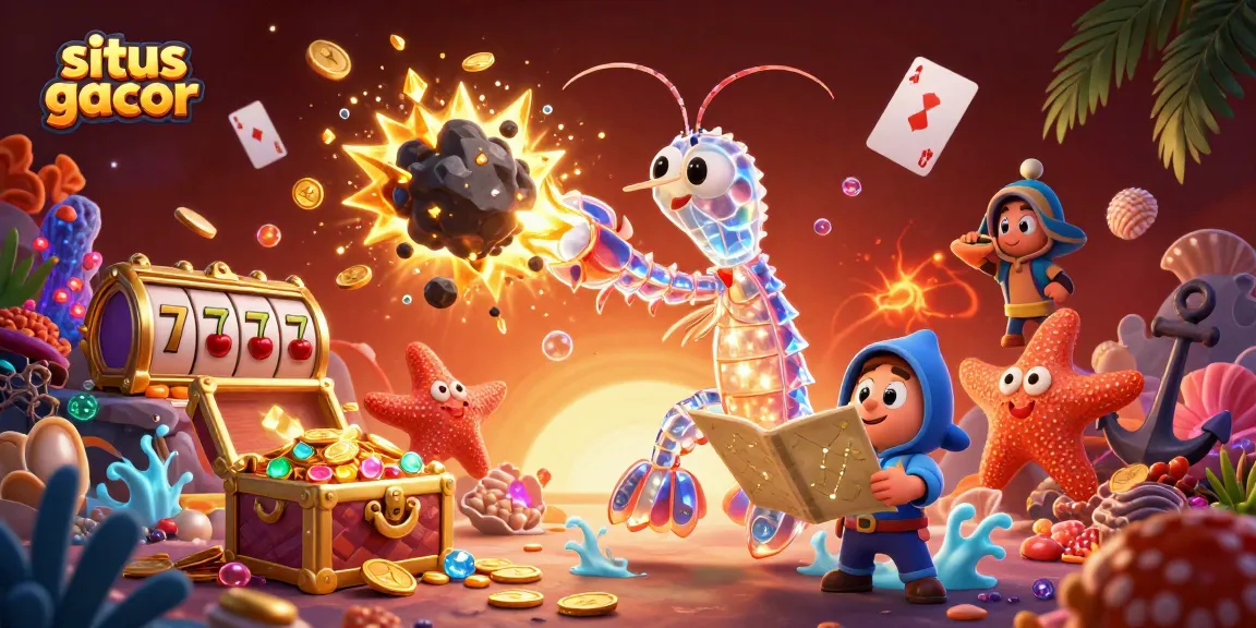Engage in situs gacor with a vibrant 3D scene showcasing galactic characters bursting with golden wins.