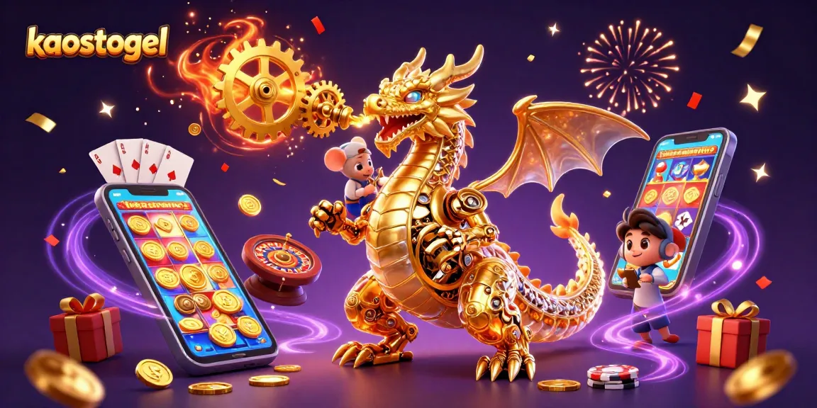 kaostogel offers exhilarating thrills with a golden dragon and vibrant slot games in a rich 3D illustration.
