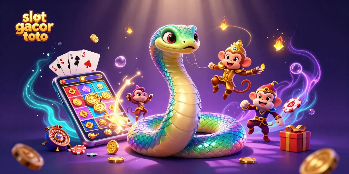 Experience the magic of slot gacor toto with vibrant visuals of casino elements and characters.