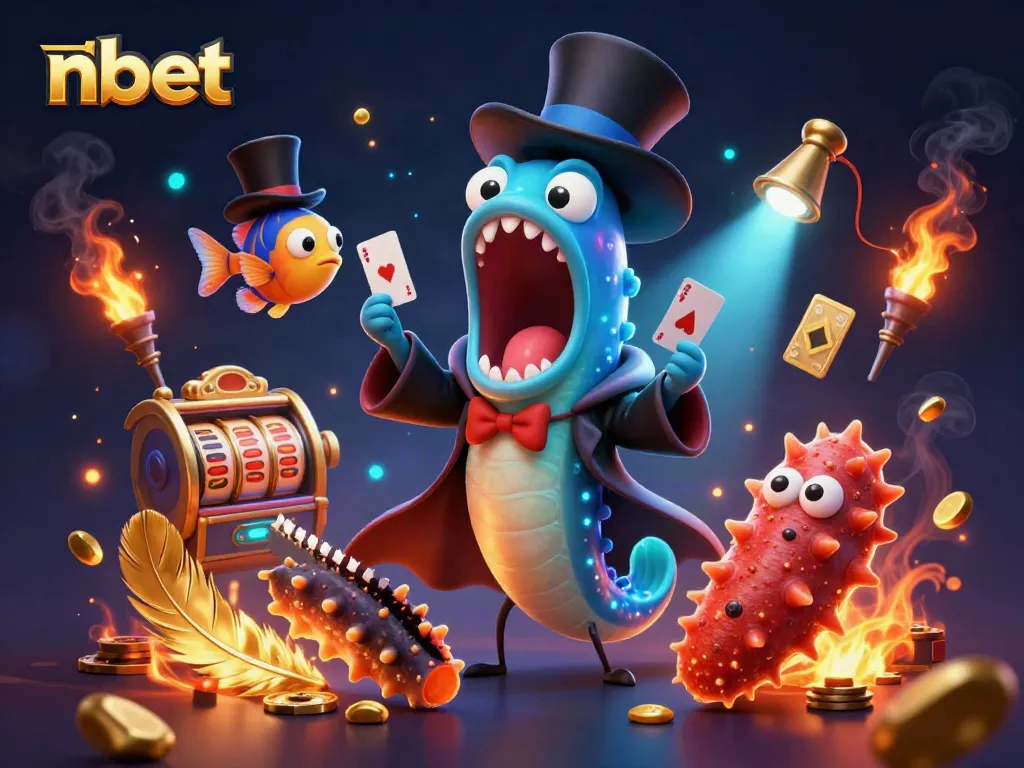 nbet offers thrilling card tricks and magical moments with vibrant characters in a captivating gambling scene.