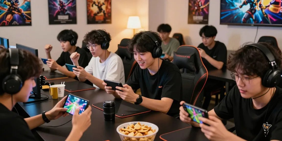 Exciting online gaming scene highlighting players enjoying competitive matches on mobile devices with ullesthorpe.org in the background.
