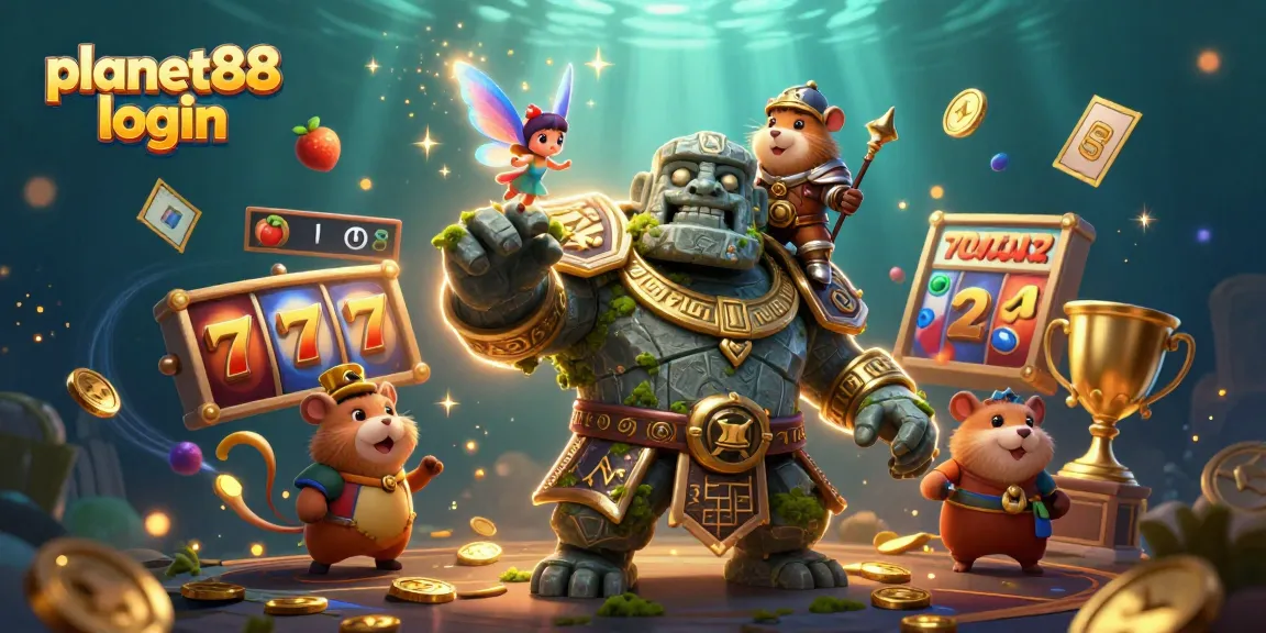 Experience thrilling games with planet88 login, showcasing dynamic slot play and magical characters.