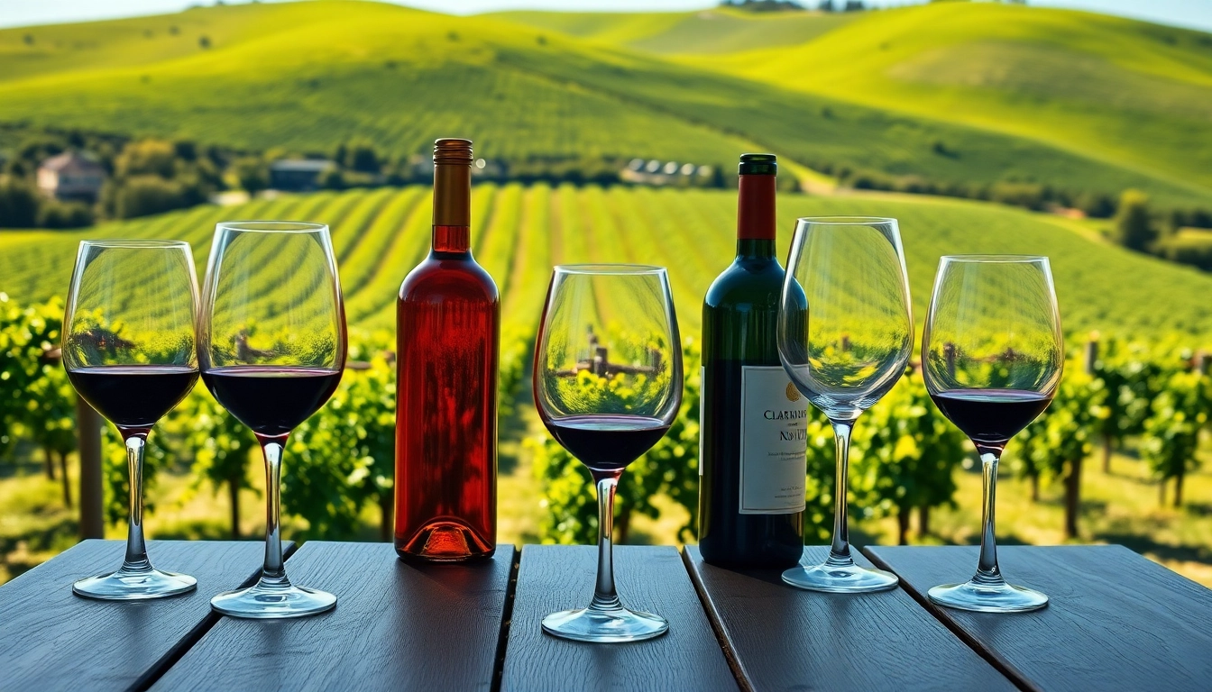 Experience clarksburg wine tasting with elegant glasses set at a vineyard table.
