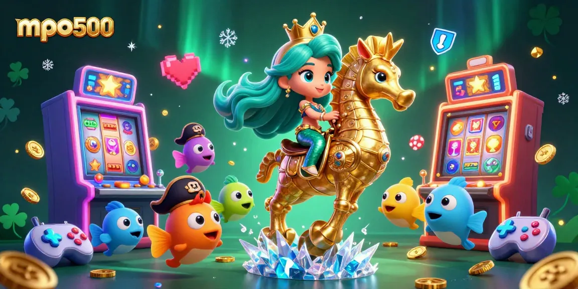 Spin to win with mpo500, a colorful digital casino scene featuring vibrant slot machines and characters.