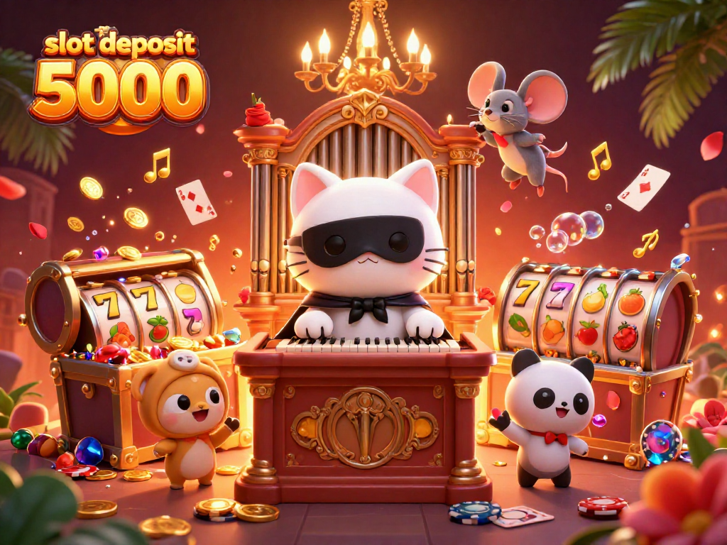 Engage with thrilling slot deposit 5000 action featuring dynamic characters in a vibrant casino setting.