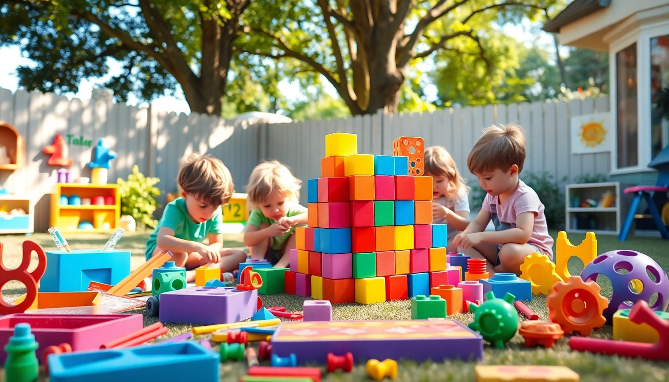 Visit the website to see kids joyfully engaging with screen-free toys in a vibrant backyard setting.