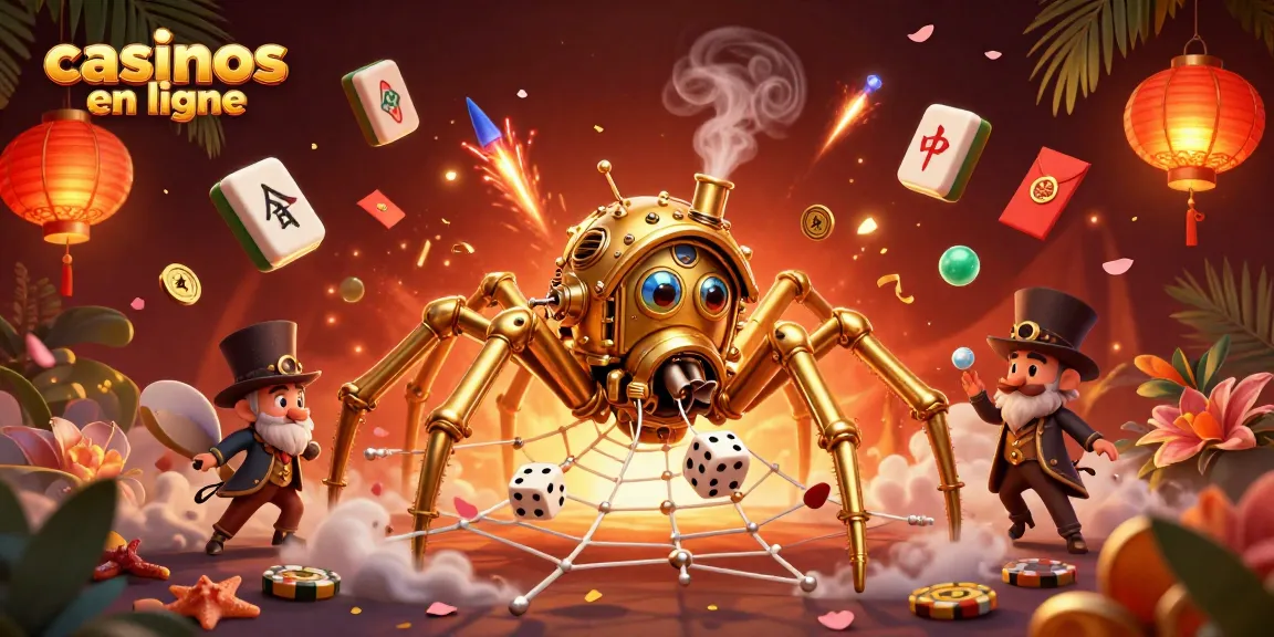Les casinos en ligne vibrent avec une araignée steampunk captivante, enchevêtrant les dés malchanceux dans son réseau doré.