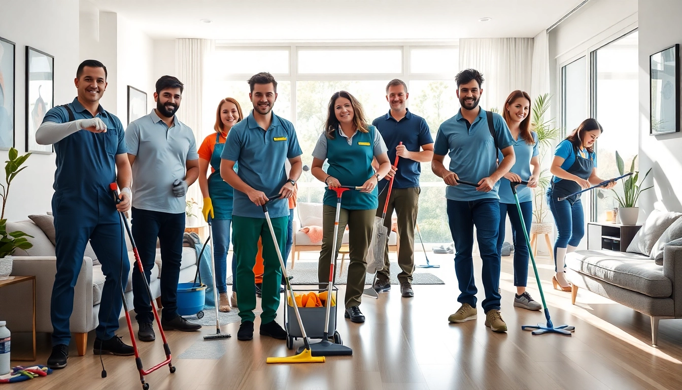 Bond cleaning professionals effectively deep cleaning a bright apartment space.