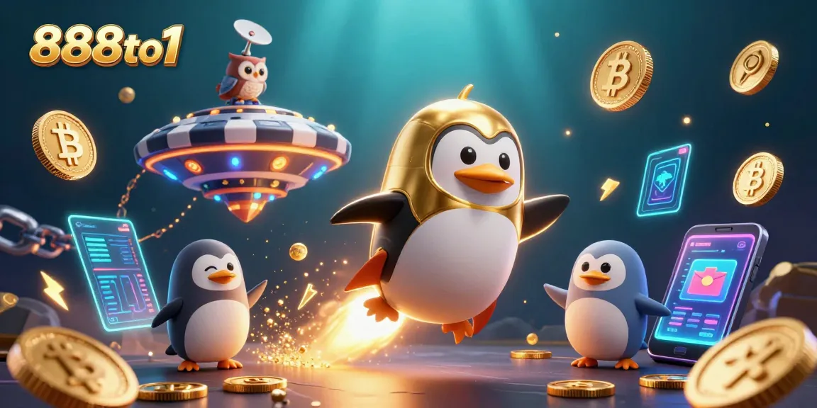 Experience thrilling gameplay with 888to1 as the golden penguin navigates a vibrant casino universe!